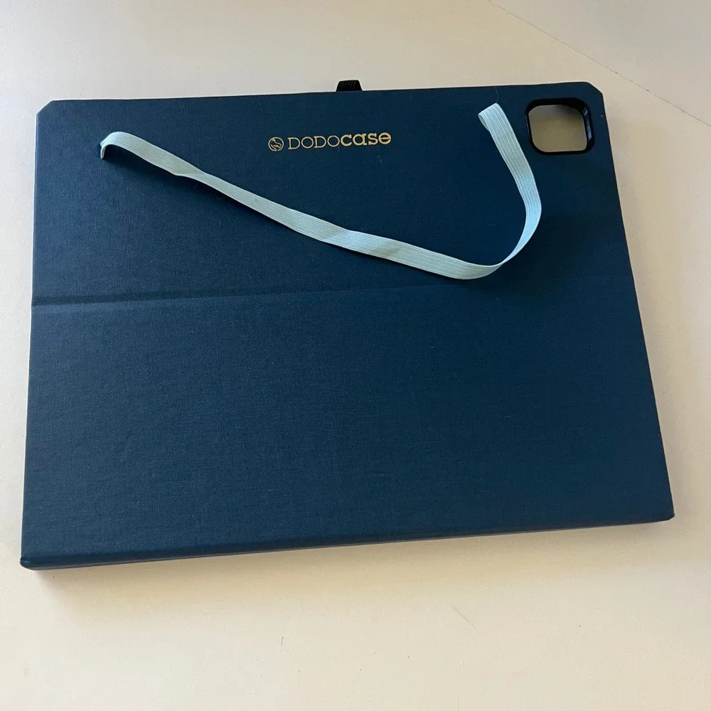 DODOcase Navy Blue Canvas Book Style iPad Case Made in USA Elastic Strap Closure
